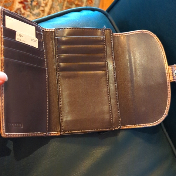 Coach Brown Leather Wallet with Silver Buckle - Picture 6 of 12